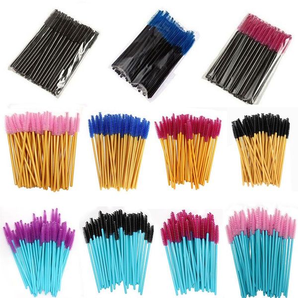 

makeup brushes eyebrow mascara wand eyelash spoolie brush 50 pcs/set wholesale disposable lash wands extension