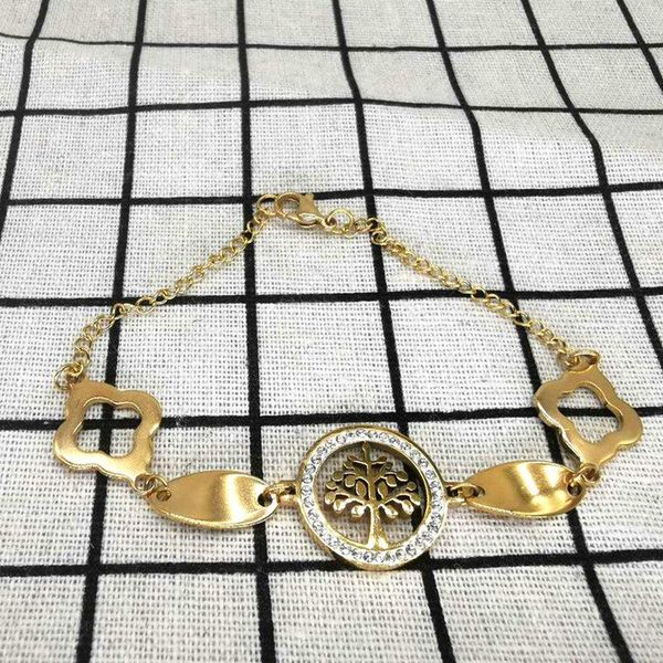 

link, chain fashion women's stainless steel bracelet tree of life wild ball, Black