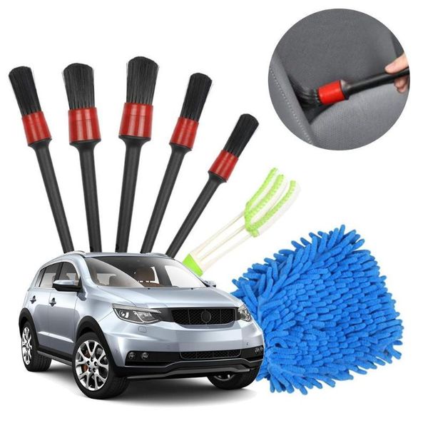 

car sponge 7pcs brush set wash tool detail leather vent cleaning dirt and dust pearl bag packaging
