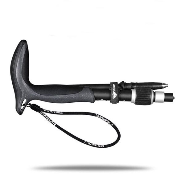 

trekking poles 1 pcs carbon fiber t handle walking sticks outdoor 5 sections matte ultralight pole hiking cane for camping