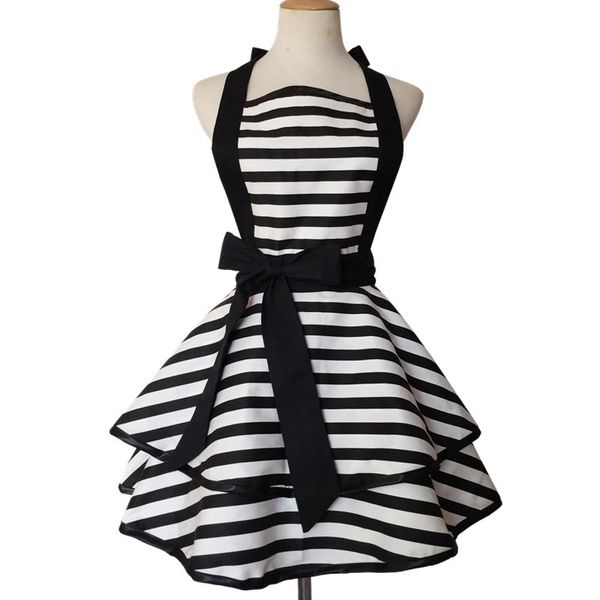 

stripe women aprons cute retro cotton cooking extra pocket vintage apron dress gift for girls lady gifts 122245