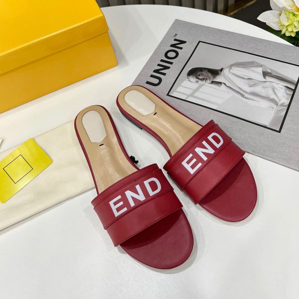 

metallic letter slippers slide calfskin leather summer beach sandals shoes slip-on flats sandal women luxury designers slides slipper factor, Black