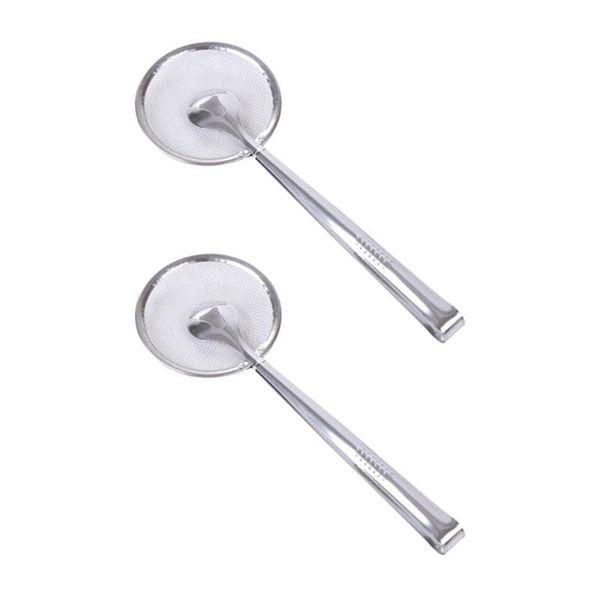 

colanders & strainers 2pcs stainless steel colander oil-frying strainer drain oilfolder filter with clip fried food salad gadgets kitchen ac