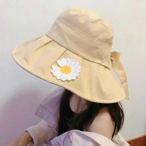 

children fisherman hat summer sun protection korean big brim outdoor parent child basin, Yellow