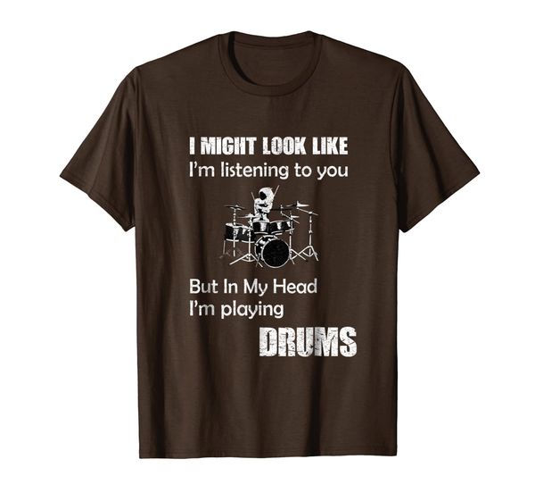 

funny drummer drums shirt for boys, girls, men and women, White;black