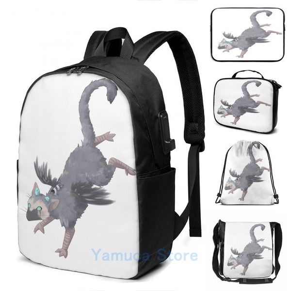 

backpack funny graphic print trico usb charge men school bags women bag travel laptop