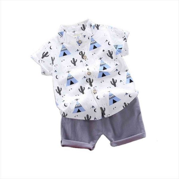 

summer baby boys girls clothes children casual suits shirt shorts 2pcs sets infant gentleman style lapel kids tracksuit, White