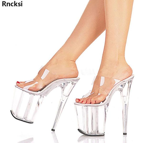 

slippers rncksi 20 cm high heels dancing shoes platform women's, Black