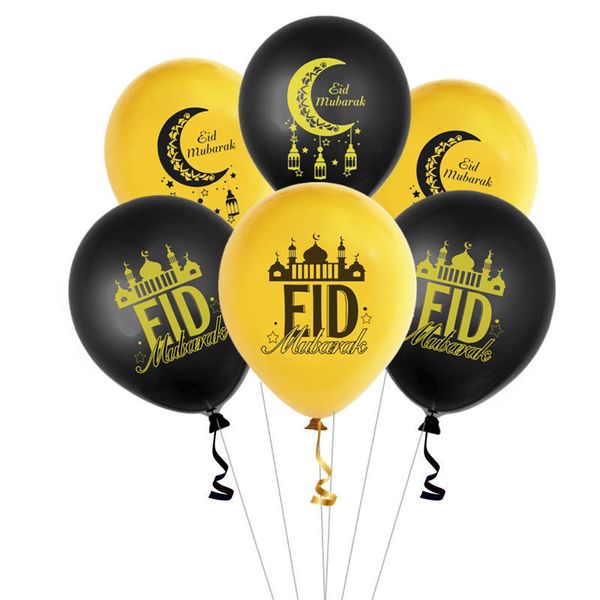 12 polegadas Ramadan balões redondos Islã Muçulmanos Eid Mubarak Lua Lua Lua Impressão Balão Eid Al-Fitr Supplies