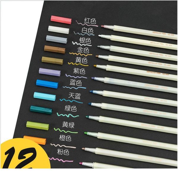

6/12 colors/box highlighter marker pen creative fluorescent markers art supply student korean stationery simple pain qylhsj