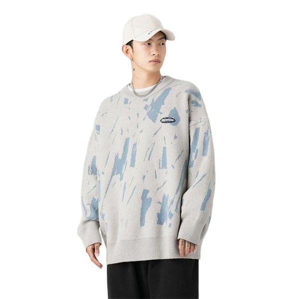 

men's sweaters spring autumn winter men sweater loose leisure casaul fashion splash jacquard soft warm simple knit male youth t, White;black