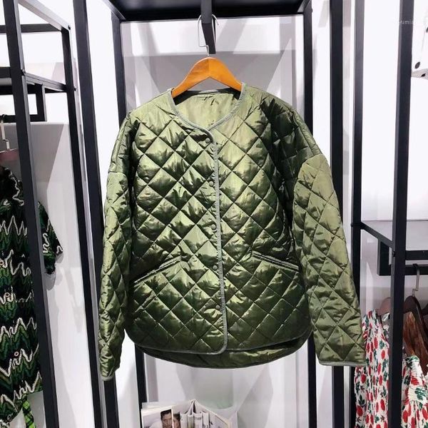 

women's down & parkas 2021 plaid parka coat black green fashion ladies long sleeve single-breasted side split jacket asymmetry outwear