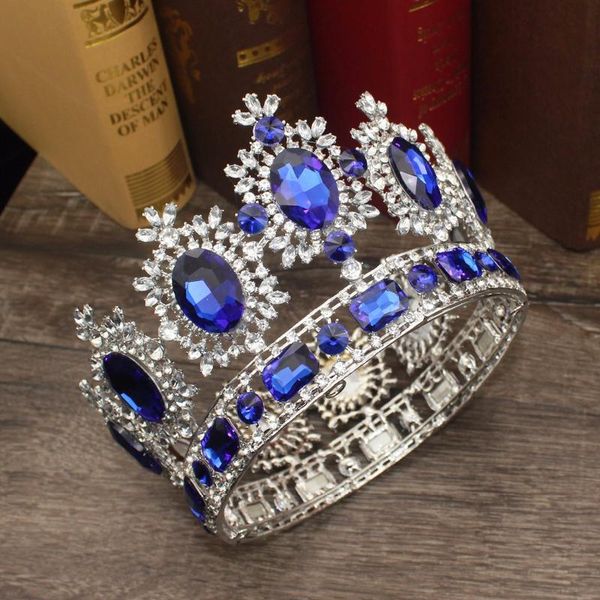 

crystal baroque wedding bridal tiara crown bride diadem headpiece for hair women prom hair ornaments head jewelry acc qylgey, Silver