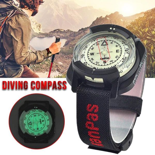 

outdoor gadgets high precision professional wrist diving compass 60 m / 197 feet fluorescent dial