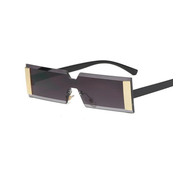 

sunglasses rectangle women men fashion rimless small sun glasses vintage gradient frameless shades, White;black