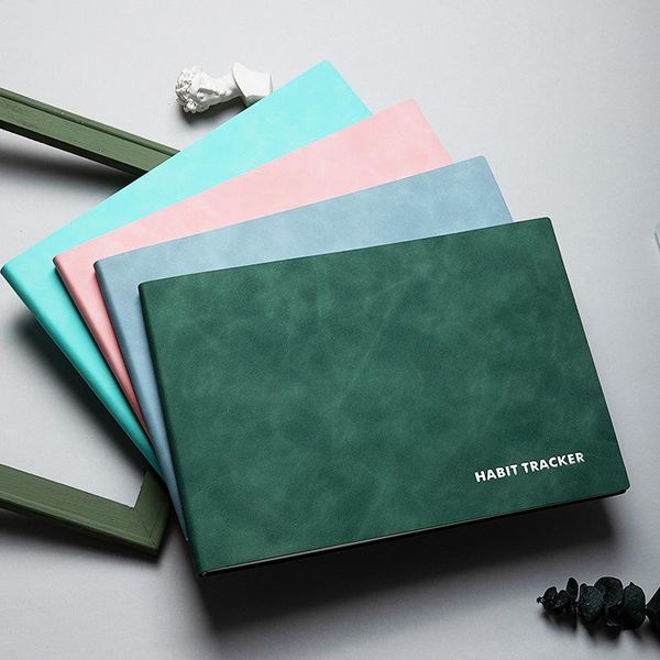 

notepads pu leather daily weekly planner agenda notebook goals habit time schedules mind mapping stationery office school supplies, Purple;pink