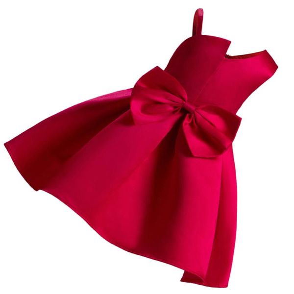 

girl's dresses elegant dress sleeveless with bowknot gown party costumes for kids girls (red, 100cm), Red;yellow