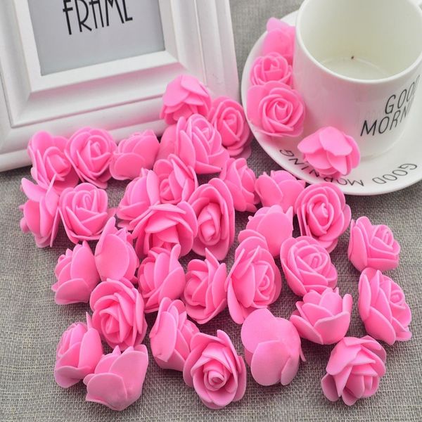 

100uds artificial flowers foam rose pe bear fake marriage handmade home decoration scrapbook gift box diy wreath