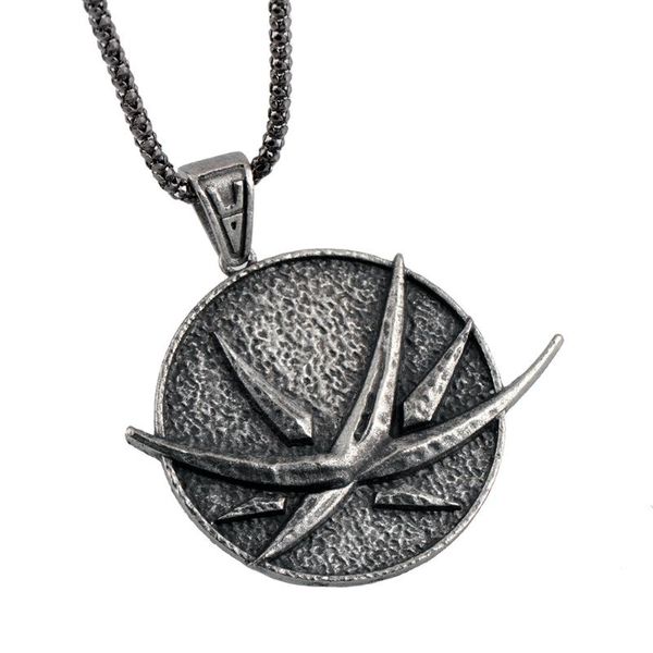 

pendant necklaces vintage gothic fashion witch necklace wolf head bird shape geralt animal collar chain punk bijouteries for men women, Silver