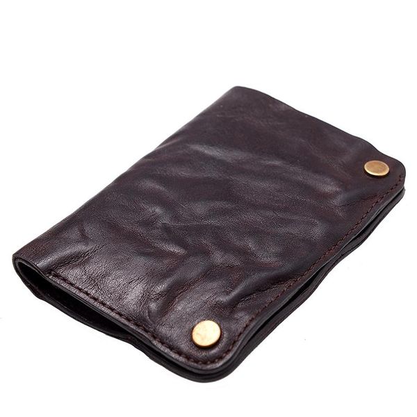 

wallets 2021 handmade men wallet genuine leather retro youth vertical card holder men's short coin purse small tide, Red;black