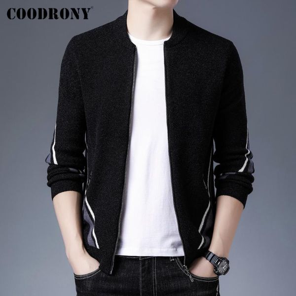 

men's sweaters coodrony brand autumn winter arrival streetwear fashion pattern cardigan men clothes warm knitwear sweater coat jacket c, White;black
