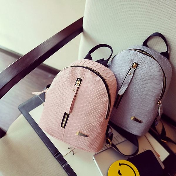 

2019 new backpacks for high school girls fashion pu leather bags ptgirl alligator mini backpack mochila feminina small backpack