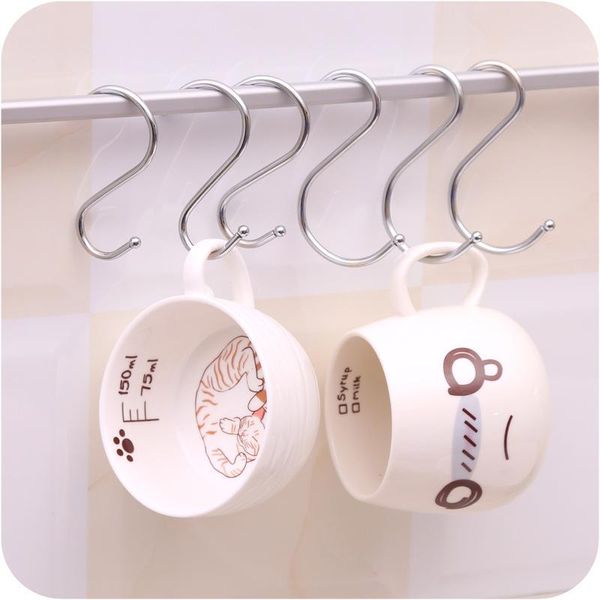 

hooks & rails s stainless steel metal s-shaped bathroom kitchen coat hanging hanger storage holders organizer household