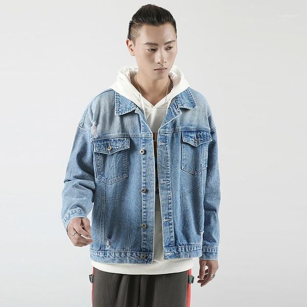 

men's spring jacket harajuku outerwear windbreaker baseball varsity denim jackets coat clothing, Black;brown