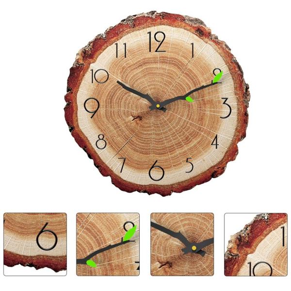 

wall clocks 1pc household mute tree-ring clock decor decorative (brown)