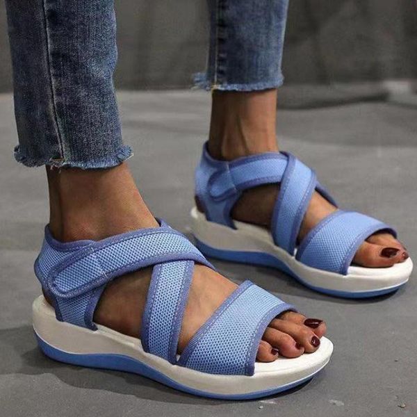 

sandals 2021 women summer fashion flat shoes comfortable sports, Black