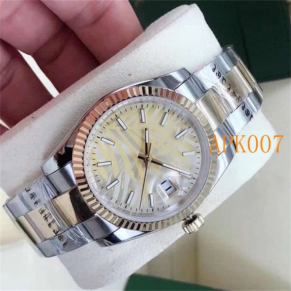

sapphire glass automatic mens watch or lady watch gold blue watches new design 41mm case, Slivery;brown