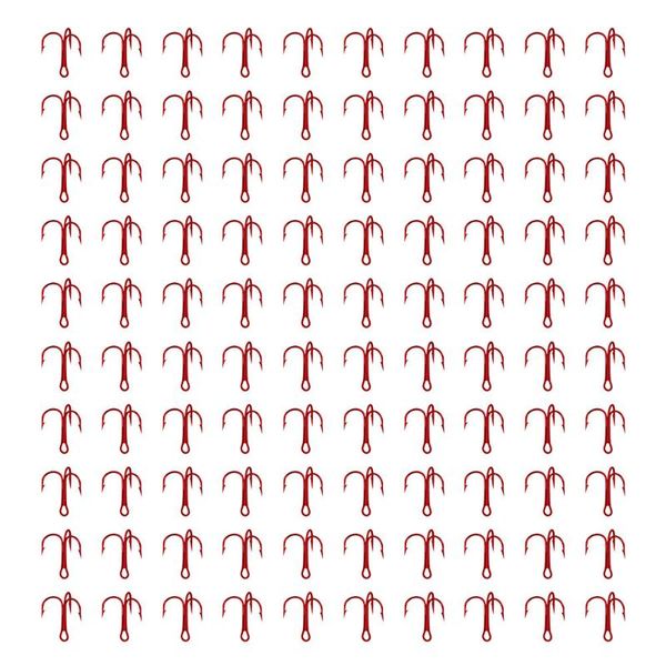 

100pcs/set fishing hook sharp treble hooks red black red hooks z x