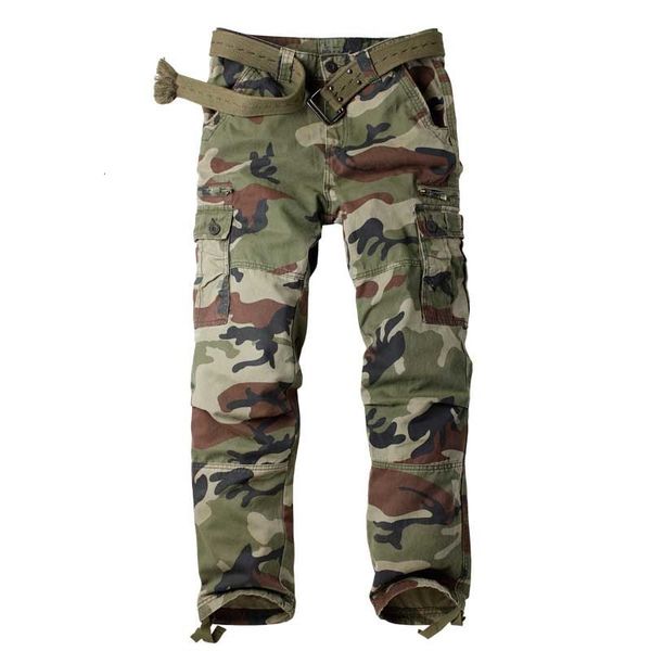

men's pants camouflage cargo men casual military trousers with big pocket cotton outdoor joggers plus size man clothes dh04, Black