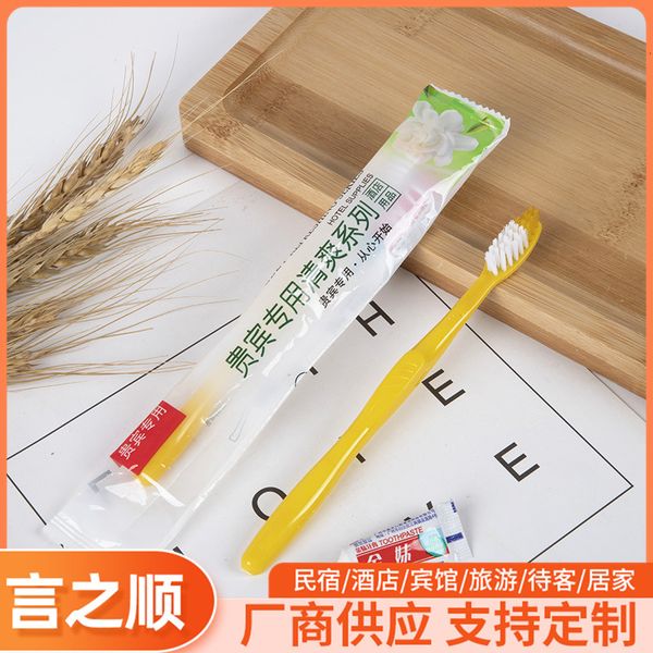 

el disposable toothbrush toiletri set soft bristle toothpaste two in one