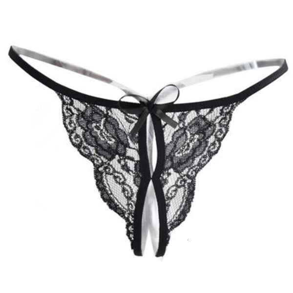 

file thong open women's underwear temptation crotch fun lace transparent large t pants, Black;white