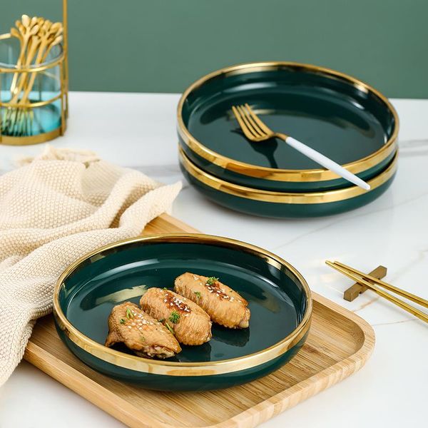 

dishes & plates nordic deep soup plate phnom penh ceramic round dish home creative large steak breakfast