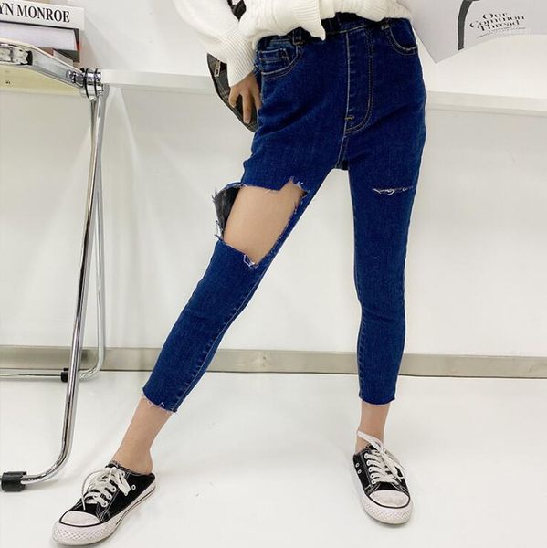 

wholesale girls denim pants fashion spring jean 6-12t a5301, Blue