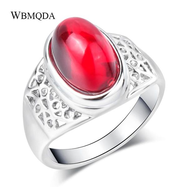 

cluster rings wbmqda unique red stone ring for women silver color simple goth wedding men jewelry 2021 fashion, Golden;silver