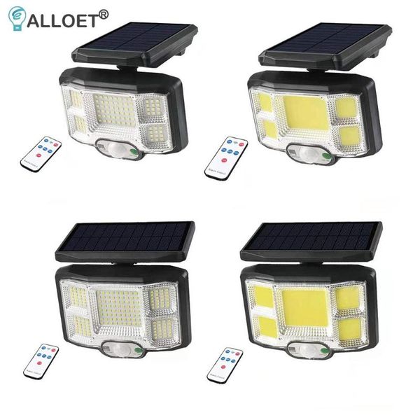 

solar lamps 2000lm super bright cob /led light outdoor waterproof motion sensor remote control home garden security wall lamp