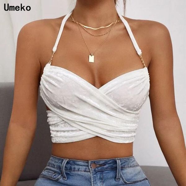 

women's tanks & camis 2021 solid criss cross tank sling sleeveless crop party streetwear summer lady bustier nightclub, White