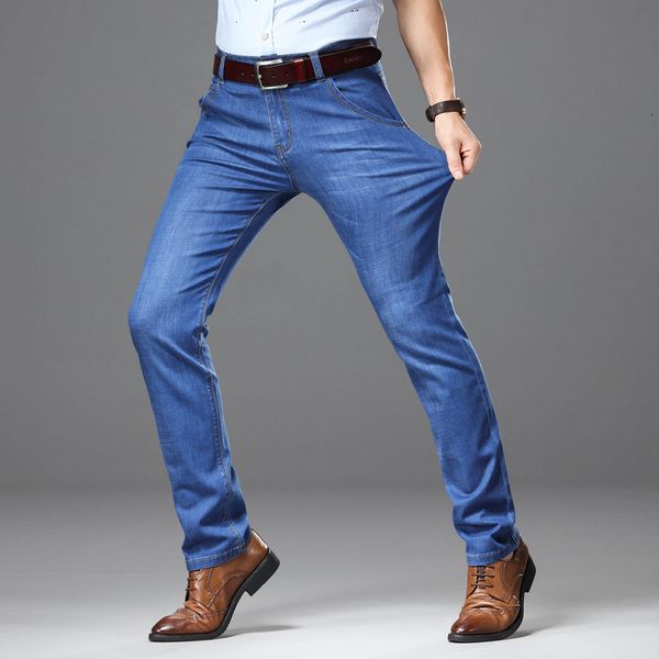 

2021 new men slim elastic fashion business classic style ny blue jeans denim broek men's, 1838-1