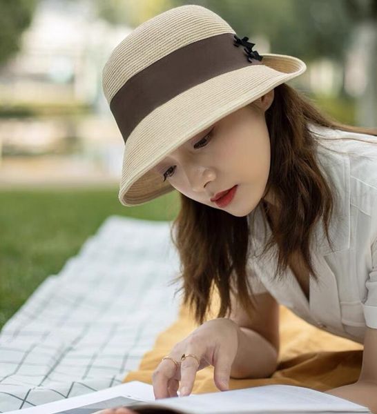 

fashion designer womens hats straw hat summer visor caps ladies sun beach hats 5 colors wholesale