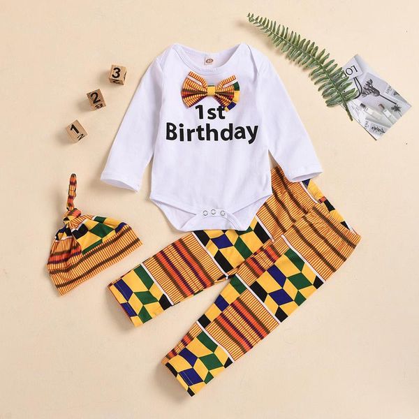 

clothing sets 2021 baby girl clothes born infant girls letter print bow romper floral +pants+hat set vetement enfant fille, White