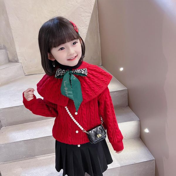 

pullover 2021 autumn winter children sweater girls outdoor kids plush thick silk scarf shawl, Blue