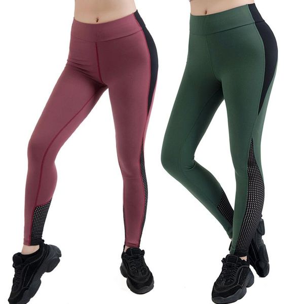 

running pants women's sports leggings seamless sportswear with breathable mesh high waisted yoga workout sport fitness, Black;blue