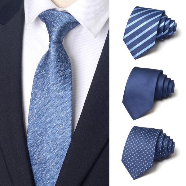 

bow ties 8 cm blue tie for men business office dress suit necktie male wedding party with gift box, Black;gray