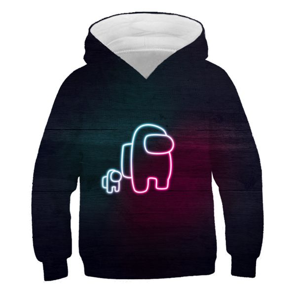 

harajuku childrens clothes among us cartoon print 3d hoodies kids fashion sweatshirts hoody cartoon boys/girls pullover hoodie, Black