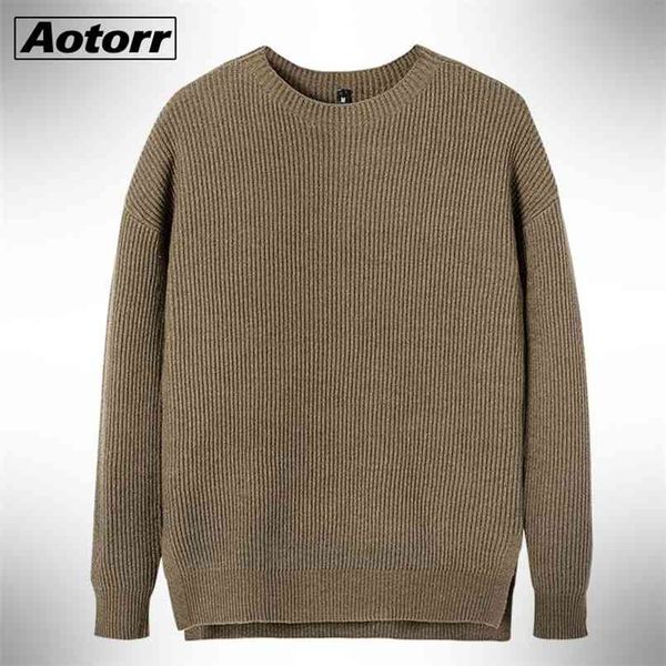 

men brand solid cotton sweater autumn fashion casual pullovers mens o-neck warm 100% knit sweaters coat quanlity 210813, White;black