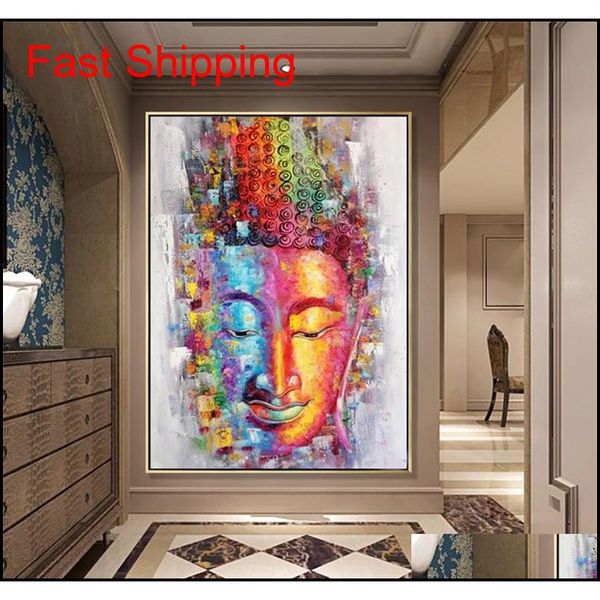 

buddha canvas painting picture wall art home decoration hand painted modern abstract oil painting on canvas gift qylfks homes2007
