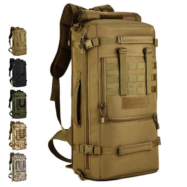 

outdoor bags wholesale 2021 50l military tactical backpack camping mountaineering bag men's hiking rucksack travel 60l